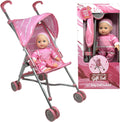 Single Stroller Pink/White Stripes Gift Set