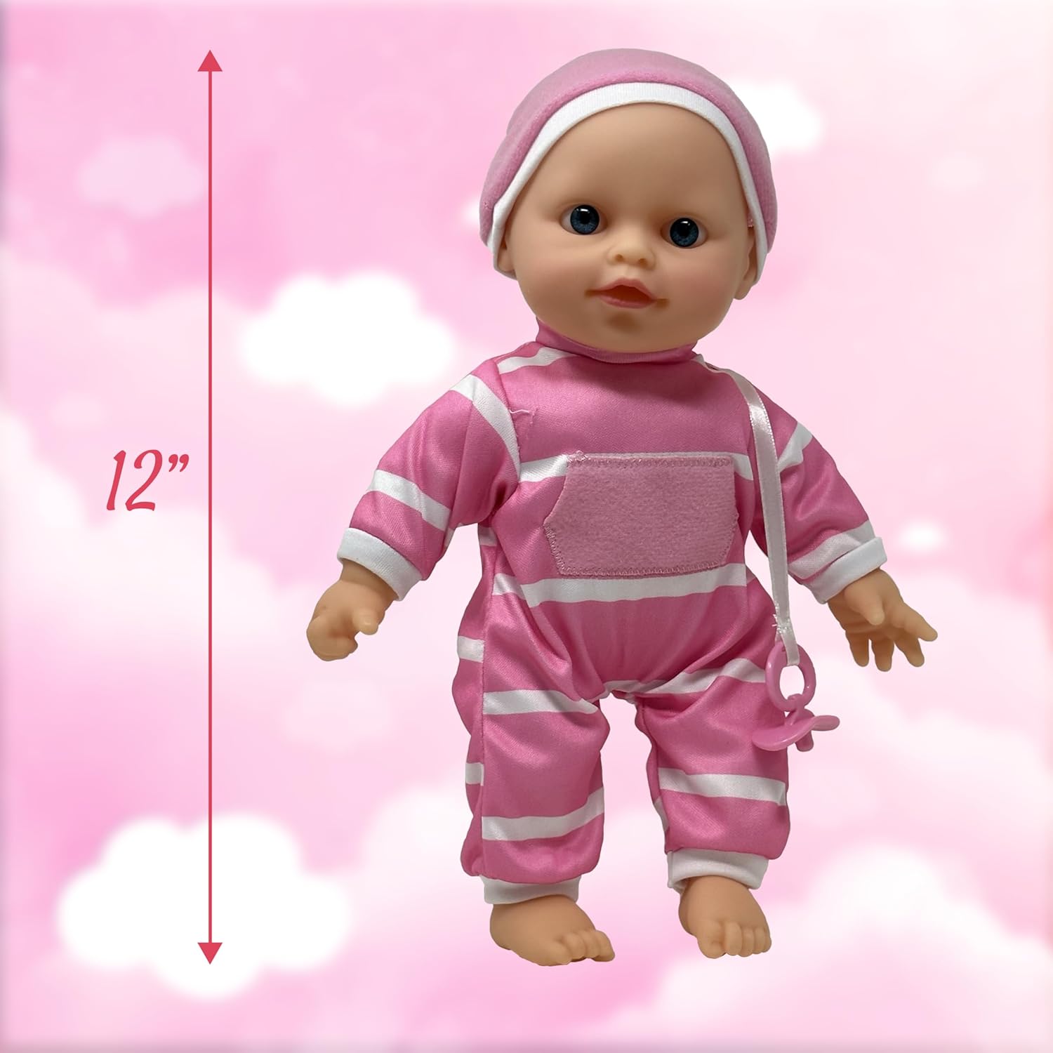 Single Stroller Pink/White Stripes Gift Set