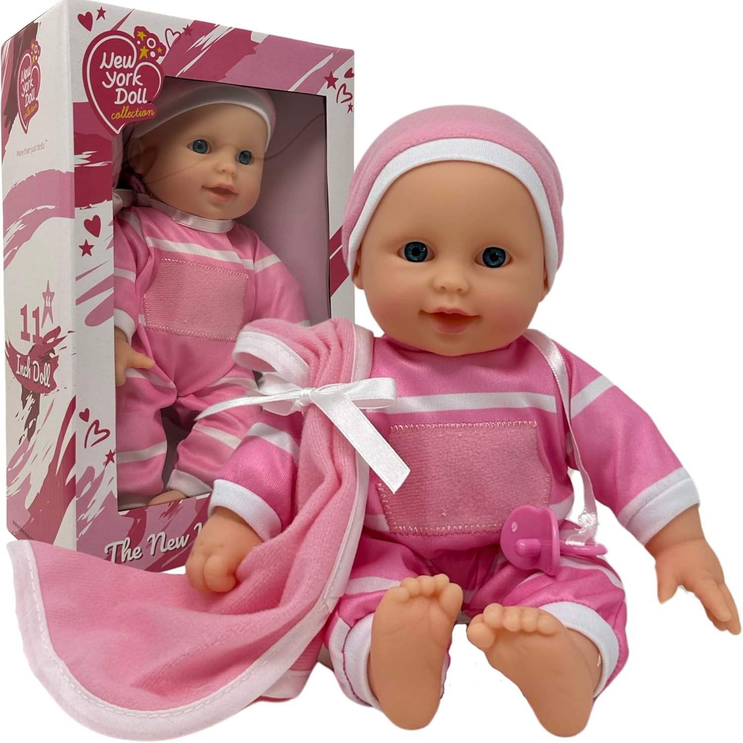 Pink Soft Body Vinyl Doll in Gift Box 11 Inches