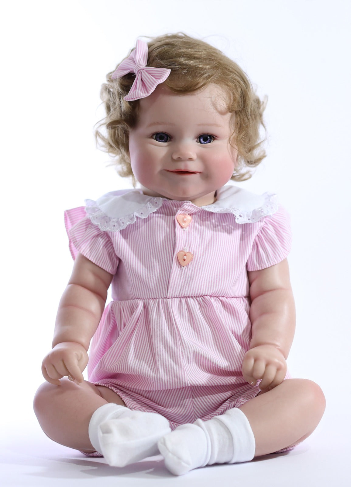 18 Inch Reborn Baby doll - Pink w/ Pink Bow